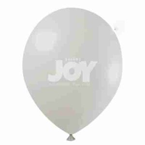 BALÃO DE LATÉX 14 POLEGADAS OFF WHITE METALIZADO REDONDO COM 12 UNID – JOY