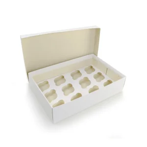CAIXA DE TRANSPORTE PARA 12 CUPCAKE COM VISOR 33X23X8