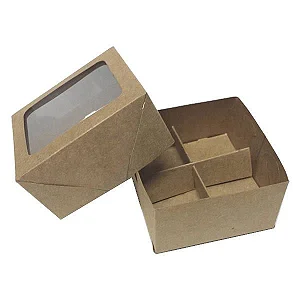 CAIXA COM 4 DIVISOES 8X8X3,5 KRAFT