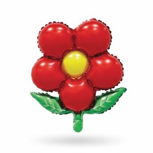 BALAO METALIZADO FLORZINHA 45X51CM C/1 UN – VERMELHO