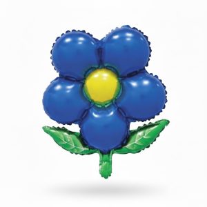 BALÃO METALIZADO FLORZINHA AZUL 45X51CM