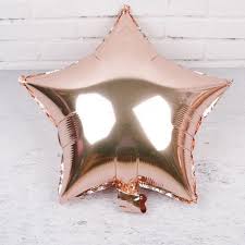 BALÃO METALIZADO ESTRELA OURO ROSE 18 POLEGADAS 45CM