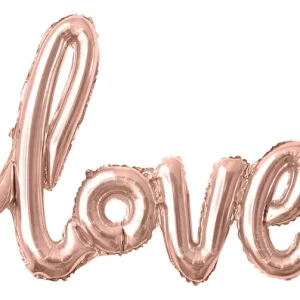 BALÃO METALIZADO ESCRITA LOVE ROSE GOLD