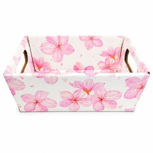 CESTA KRAFT FLOR CEREJEIRA 16X12,5X8CM