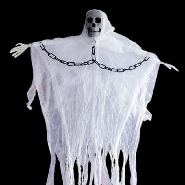 FANTASMA BONECO DE HALLOWEEN COM CORRENTE